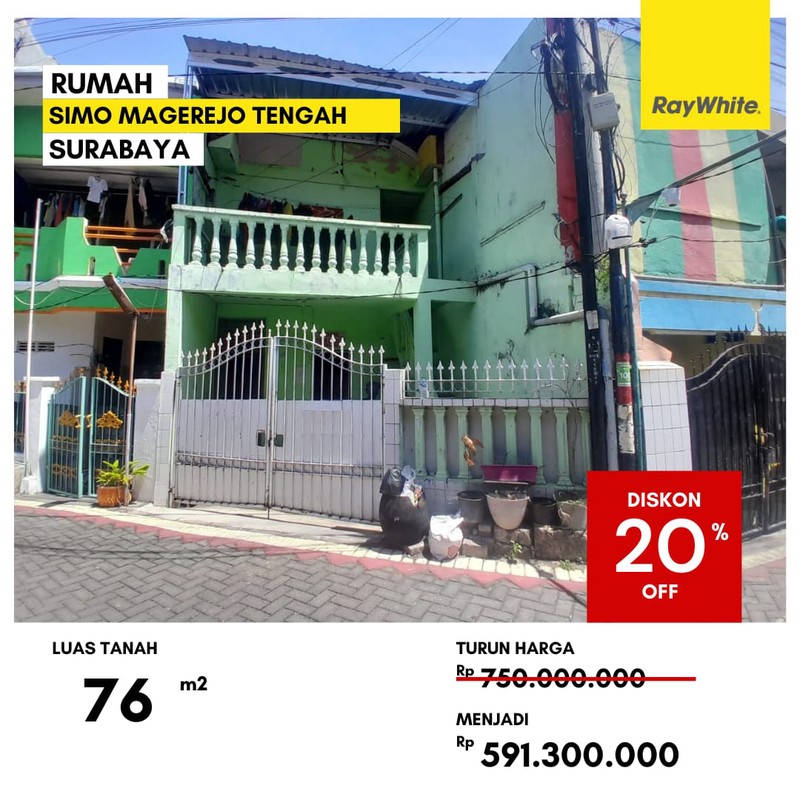 Dijual Rumah Murah di Simo Magerejo Tengah Surabaya Pusat