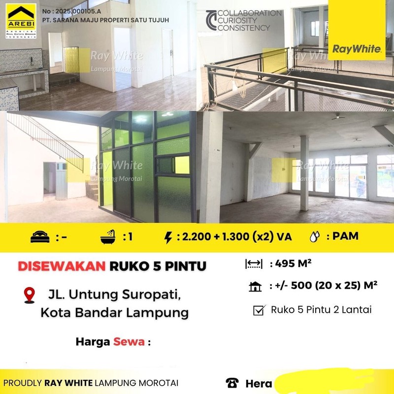Disewakan ruko 5 pintu 