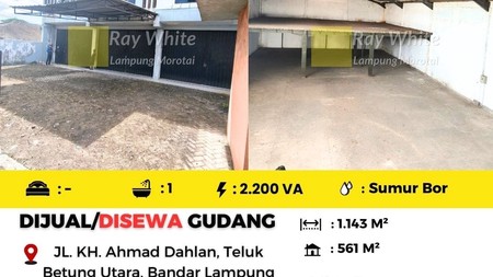 Dijual gudang di Teluk Betung