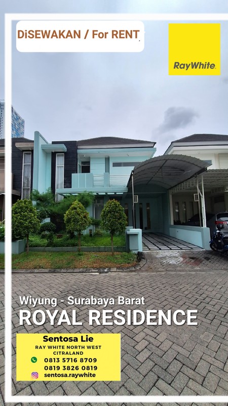 MURAH Disewakan Rumah Royal Residence Buckingham - Wiyung Surabaya Dekat Citraland, Pakuwon Mall, Dian Istana, Wisata Bukit Mas