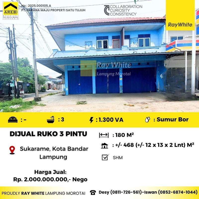 Ruko 3 Pintu Murah Bandar Lampung