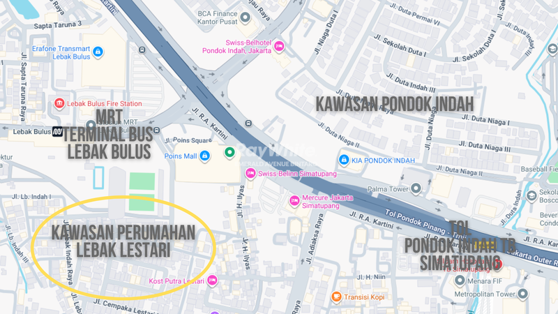 HITUNG TANAH Lebak Bulus - Jalan Kaki MRT, SHM, Akses Tol Pondok Indah