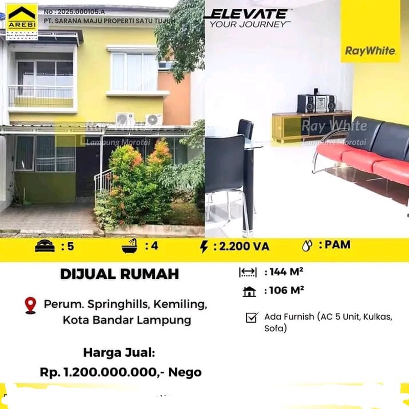 Dijual Rumah Yang berlokasi di Perum. Springhills, Kemiling, 
