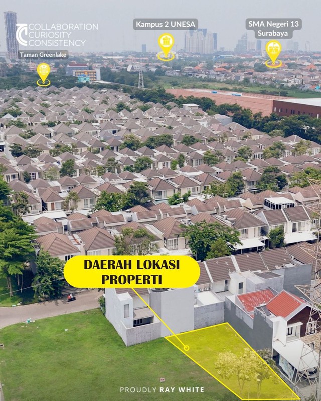 Dijual tanah citraland wiyung lakarsantri greenlake strategis dekat Unesa Surabaya Barat 