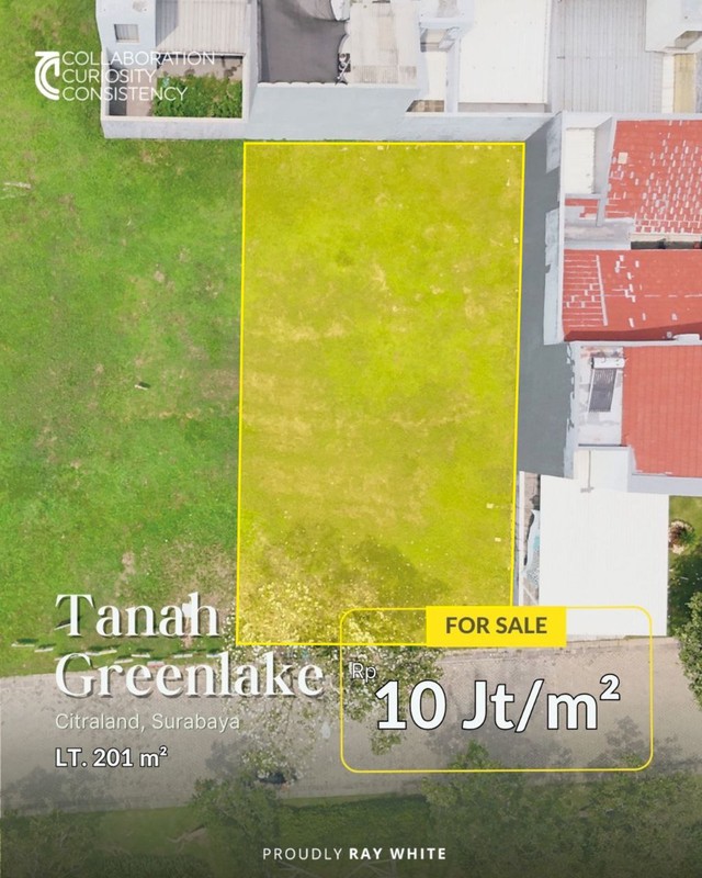 Dijual tanah citraland wiyung lakarsantri greenlake strategis dekat Unesa Surabaya Barat 