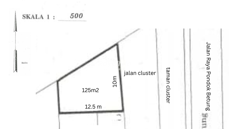 Kavling Siap Bangun 125m2 lebar 10 Cluster Eksklusif 5 menit ke KRL Pondok Ranji