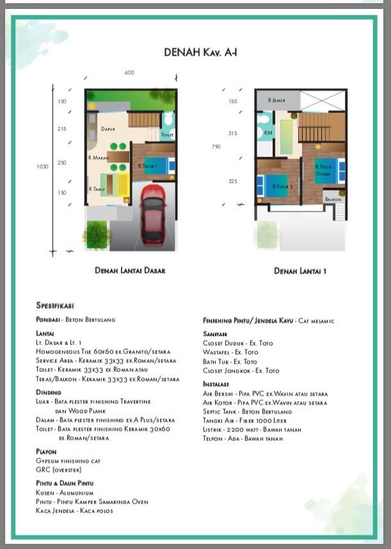 Rumah Baru Dalam Cluster. Sertipikat Sudah Pecah Per Kavling. Dua Lantai Unfurnished di Palem Puri. Bebas Banjir.