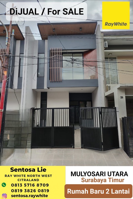1 Milyar-an Dijual Rumah Baru Mulyosari Utara - Kalisari.- Mulyorejo Surabaya Timur Strqtegis Dekat Kampus Its, Raya Mulyosari, Pakuwon City Mall, Galaxy Mall