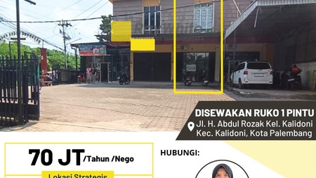 Disewakan Ruko 1 Pintu di Jl. H. Abdul Rozak Kel. Kalidoni Kec. Kalidoni, Kota Palembang
