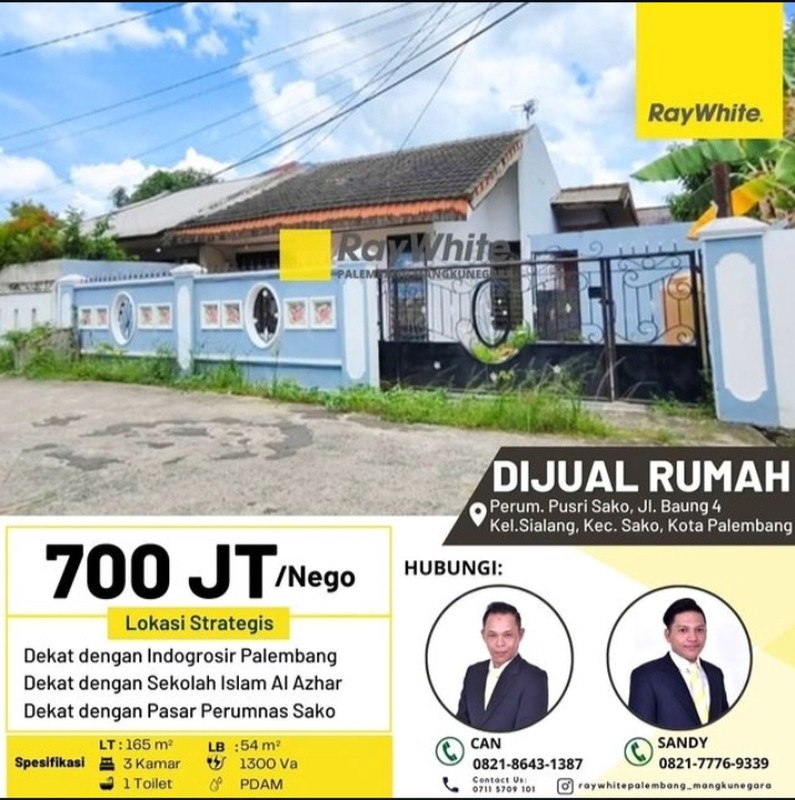 Dijual rumah murah perumahan pusri sako