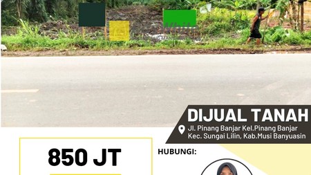 Dijual Tanah di Jl. Pinang Banjar Kel.Pinang Banjar Kec. Sungai Lilin, Kab.Musi Banyuasin