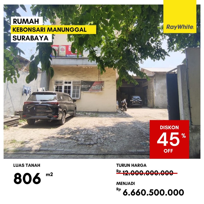 Dijual Rumah Lelang di Kebonsari Manunggal Surabaya