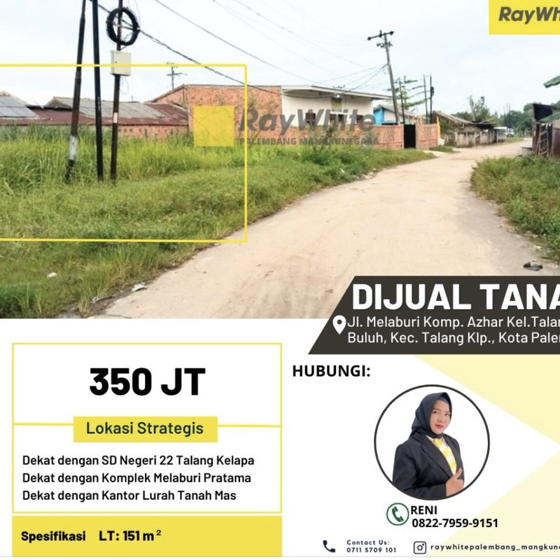 Dijual TANAH STRATEGIS DALAM KOMPLEK PERUMAHAN (HOOK)