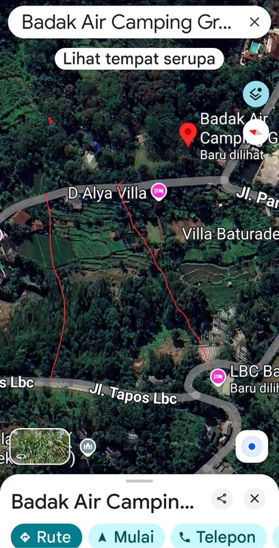 LAHAN STRATEGIS LUAS 1,3 HA DI TAPOS BOGOR - SIAP BANGUN CAFE, VILLA, ATAU HOTEL