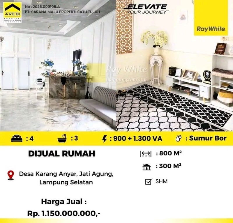 Dijual Rumah Di Desa Karang Anyar, Jati Agung, Lampung Selatan