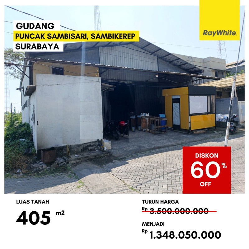 Dijual Gudang Lelang di Puncak Sambisari Sambikerep Surabaya Barat