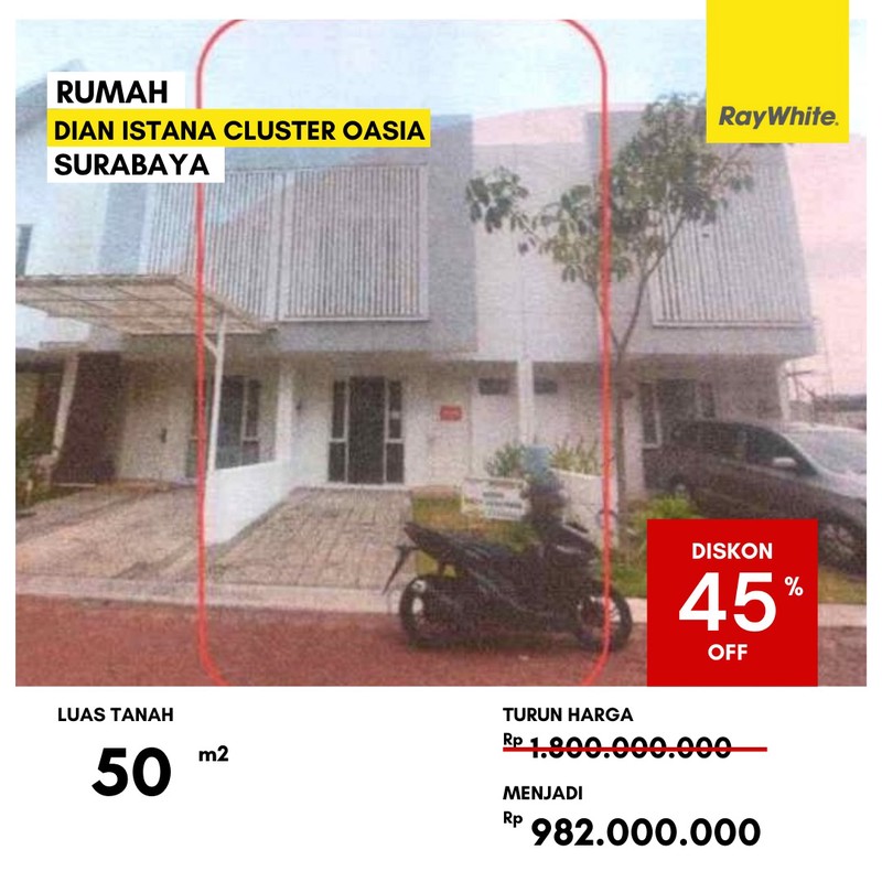Dijual Rumah Lelang di Dian Istana Cluster Oasia Surabaya Barat