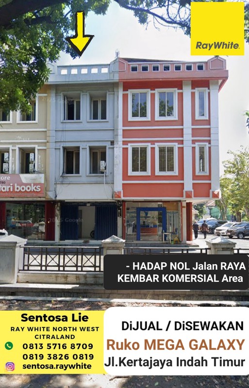Disewakan Ruko Mega Galaxy Surabaya Timur- Hadap Nol Jalan Raya Kembar - Parkiran Mobil Luas - Lokasi Depan Toyota Auto 2000 Galaxy, Bank BCA Galaxy, Hartono Elektronik, Galaxy Mall