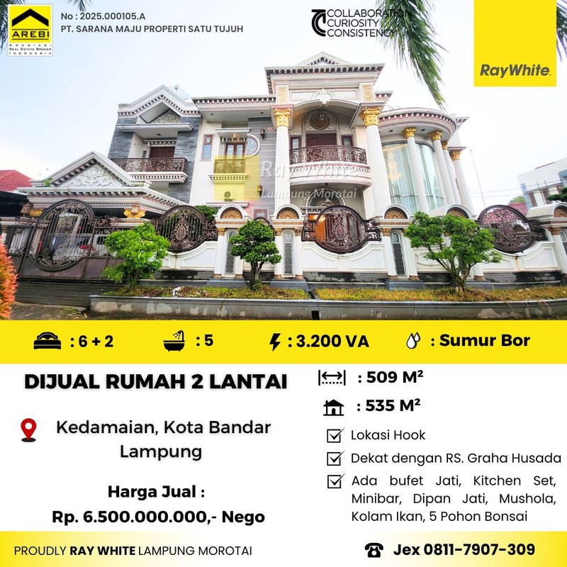 dijual rumah mewah 2 lantai semi furnish