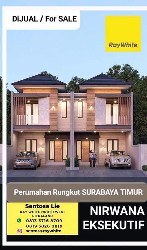 Dijual Rumah Baru Nirwana Eksekutif - Rungkut - Wonorejo Surabaya Timur - Ready 2 Unit Rumah - Dekat Merr , Akses Tol, Galaxy Mall
