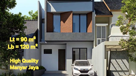 Rumah Baru Gress !!! di Manyar Jaya Surabaya Timur, Minimalis, 2 Lantai
