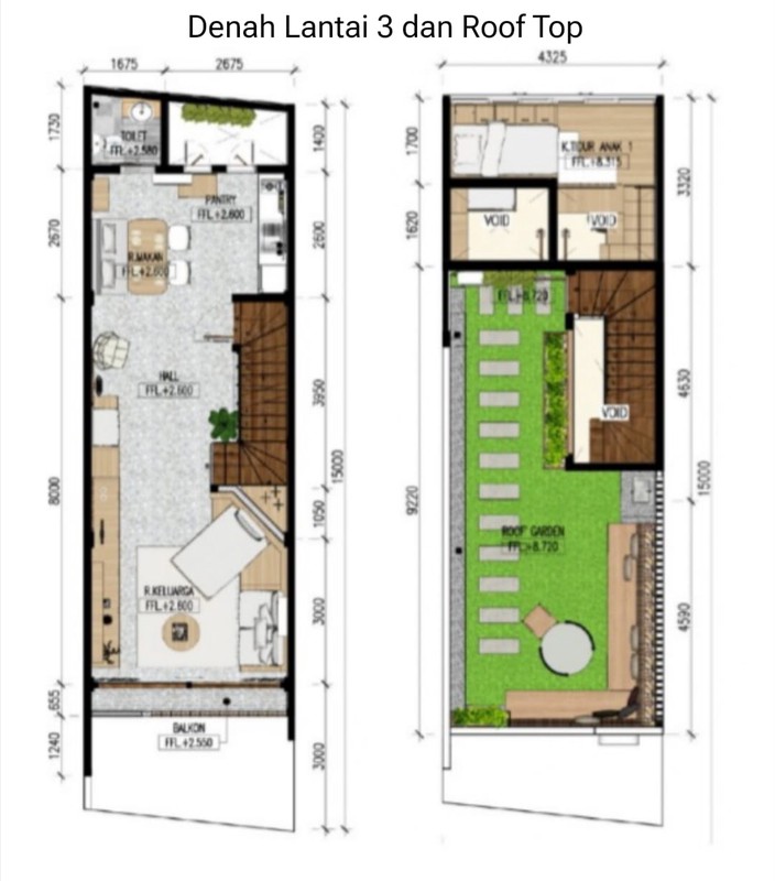 Rumah 2 Lantai + Rooftop Lokasi di Tebet Jaksel