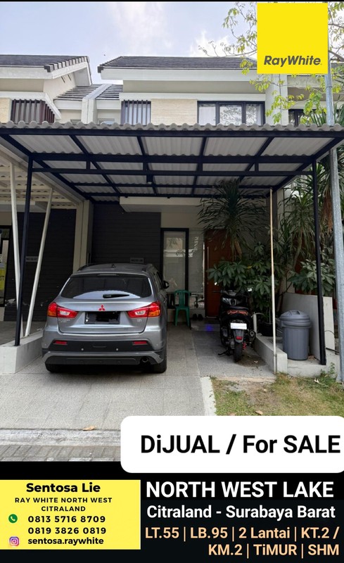 MURAH 1 Milyaran Dijual Rumah Northwest Lake Citraland Surabaya Modern 2 Lantai SPESIAL 2 Kamar Tidur Dekat SMA Citra Kasih, Sport Center, Sekolah Citra Berkat, Bukit Palma