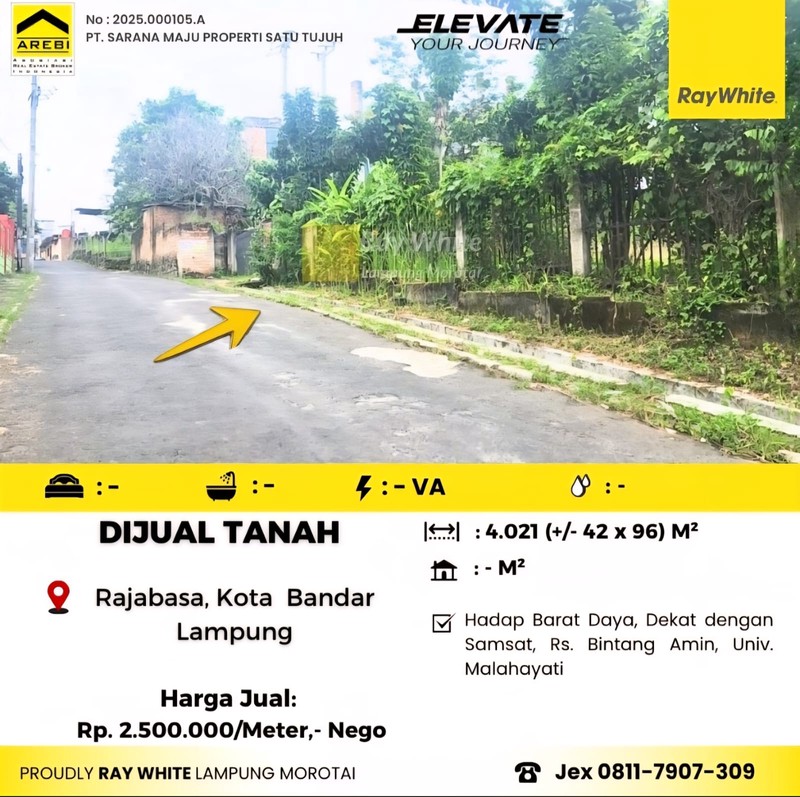 dijual tanah 100m dari jalan pramuka