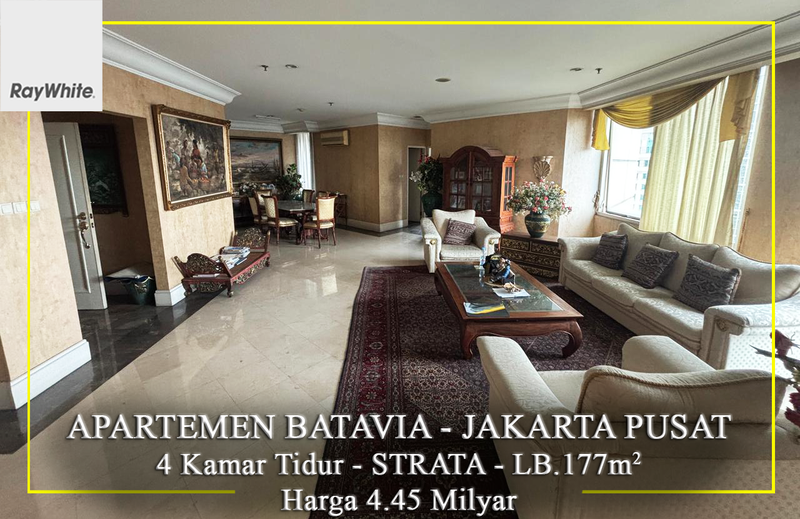 FOR SALE Apartemen Batavia 4 BR Fully Furnised Bendungan Hilir Jakarta Pusat