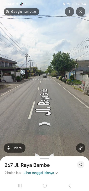 MURAH  Rp.500rb-an/m2 Dijual 1060 m2 Tanah Nol Jalan Raya Bambe - Driyorejo - Gresik - Jawa Timur - Akses Kontainer 40 Feet - Sebaris PT. Samator , Raya Cangkir - Surat SHM