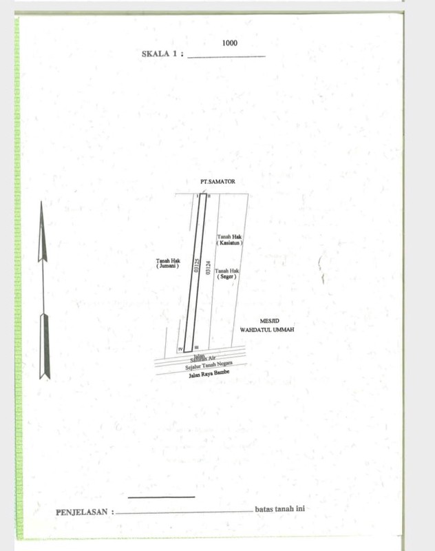 MURAH  Rp.500rb-an/m2 Dijual 1060 m2 Tanah Nol Jalan Raya Bambe - Driyorejo - Gresik - Jawa Timur - Akses Kontainer 40 Feet - Sebaris PT. Samator , Raya Cangkir - Surat SHM