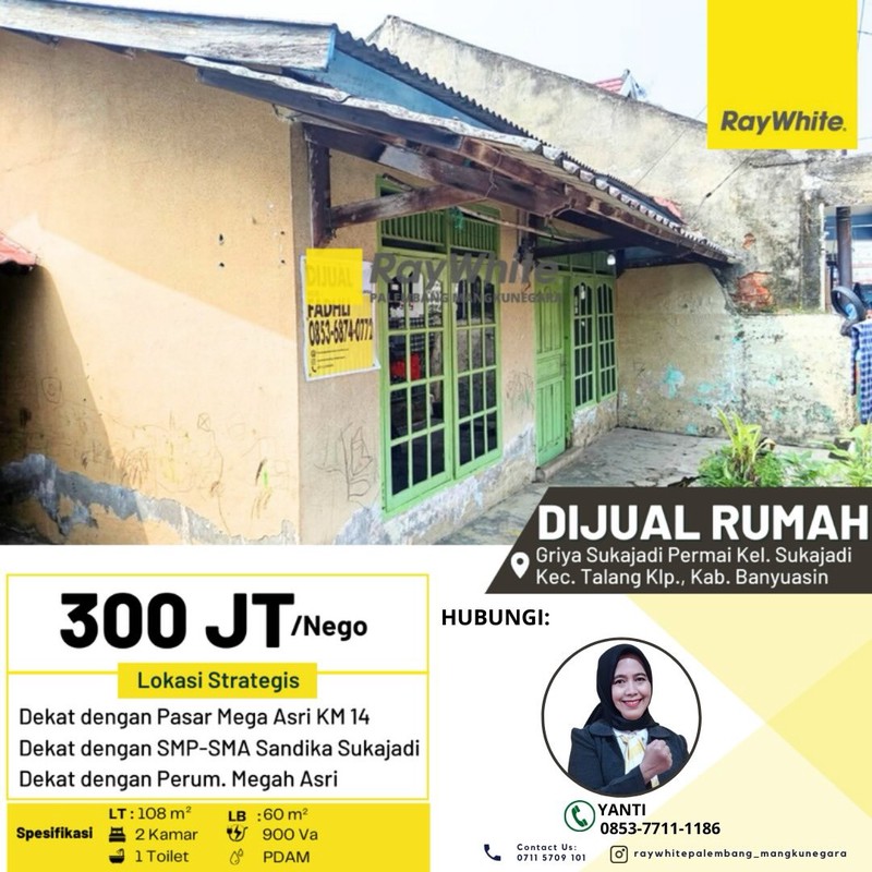 DIJUAL RUMAH FI GRIYA SUKAJADI PERMAI