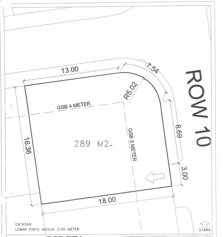 KAVLING HOEK LINGKUNGAN ASRI DE LATINOS BSD CITY 
