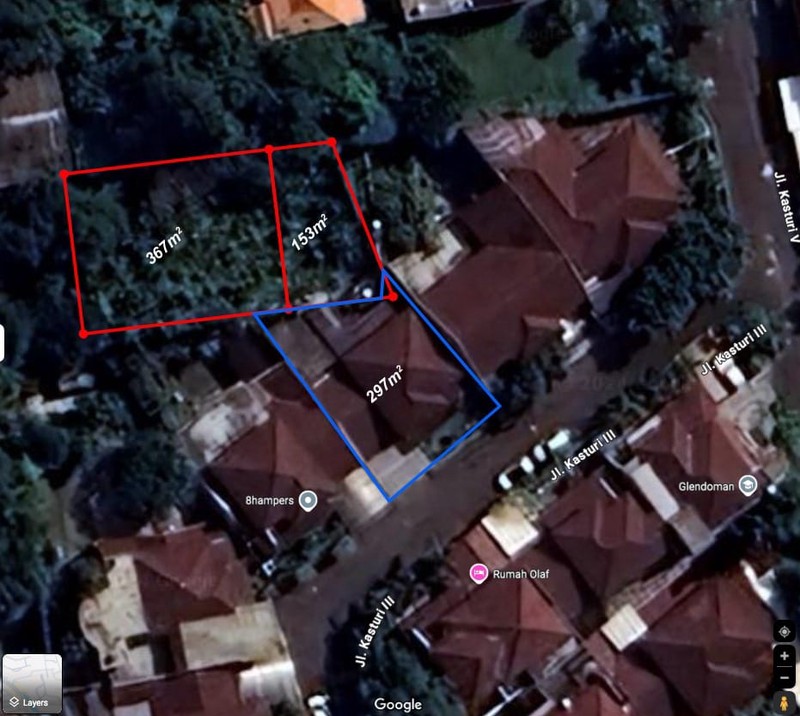 Rumah Tanah Luas 817 m2 Jarang Ada di Kasturi Bintaro