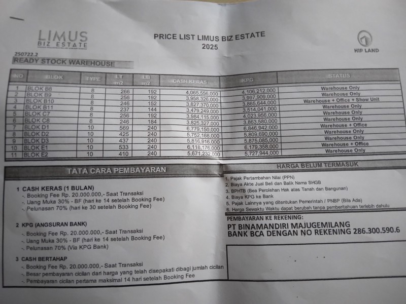 KAWASAN PERGUDANGAN EKSKLUSIF HANYA 200 M KE PINTU TOLL NARAGONG BISA MASUK KONTENER HARGA MULAI 1,7 MILYARAN