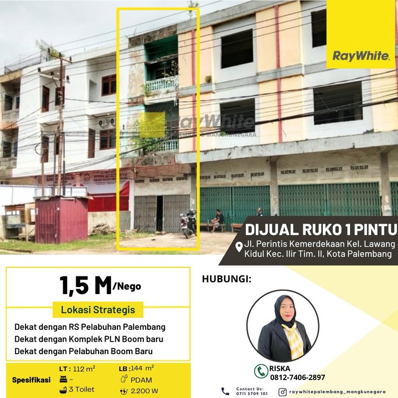 DIJUAL RUKO 1 PINTU DITENGAH KOTA