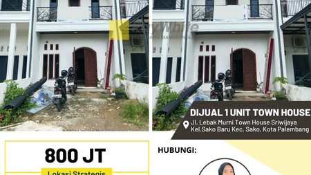 DIJUAL TOWN HOUSE SRIWIJAYA 