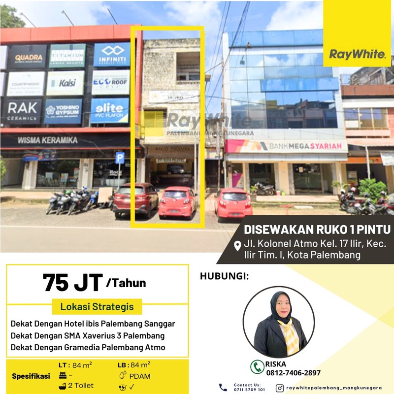 DISEWAKAN RUKO 1 PINTU LOKASI STARTEGIS