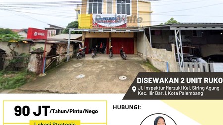 DISEWAKAN 2 UNIT RUKO BERLOKASI STARTEGIS