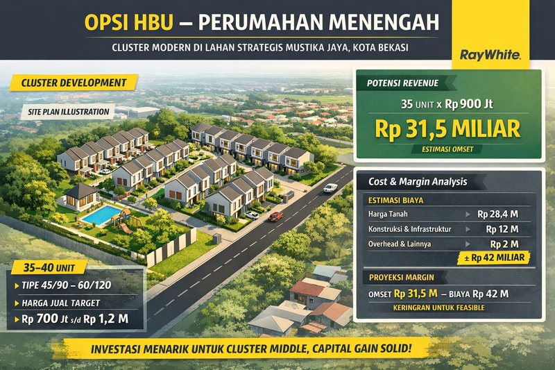 Tanah Komersial Siap Kembangkan Kawasan Mustika Jaya Bekasi