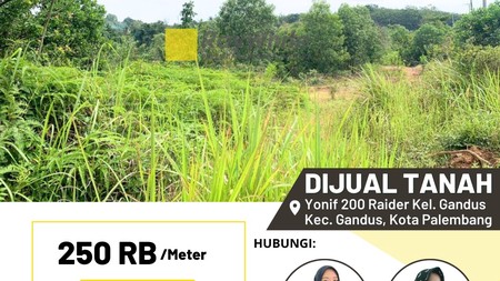 tanah jual palembang kota daerah gandus 