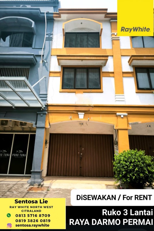 Disewakan Ruko Raya Darmo Permai- Hadap Nol Jalan Raya - Parkiran Mobil Luas - Cocok Buat Segala Usaha