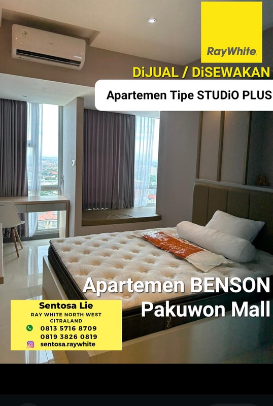 Disewakan Apartemen Benson Pakuwon Malltipe Studio Plus - Full Furnished - Lantai.10 - Best View 
