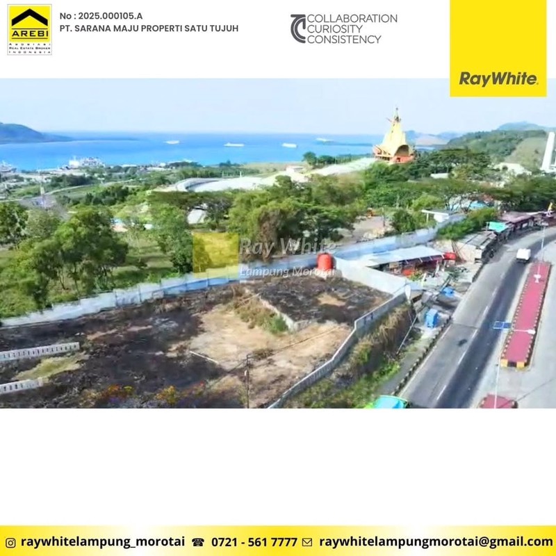 Tanah luas 2279 view laut di bakauheni, lampung selatan