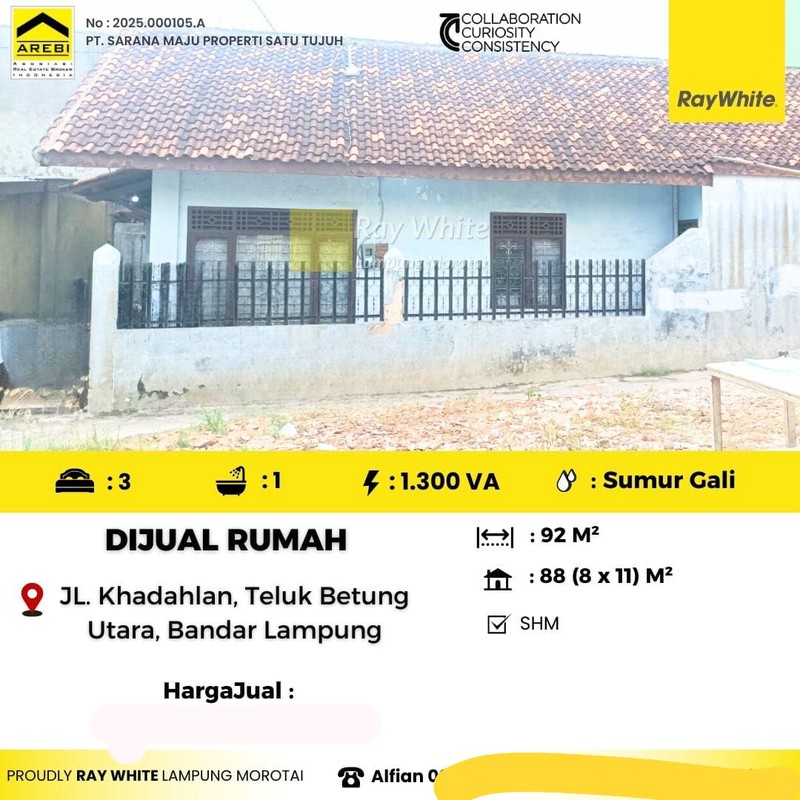 Dijual rumah di teluk betung