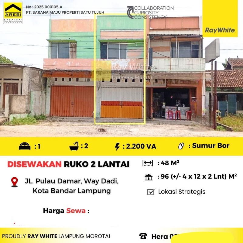 Disewakan ruko 2 lantai