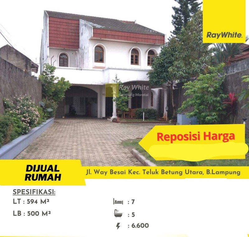 Dijual cepat dan murah rumah di jl. Way besai