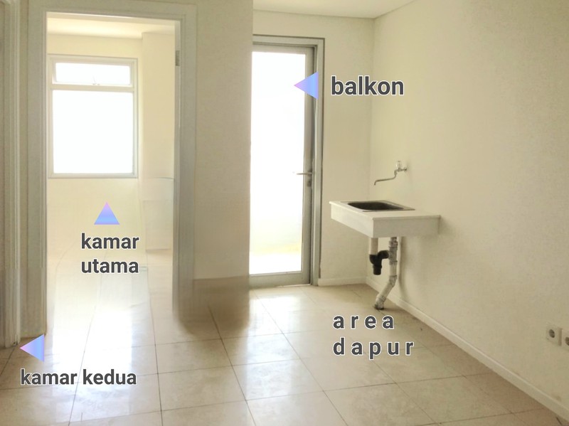 Apartemen Green Lake Sunter, North Park, hadap Selatan, view Danau, 36 m². brand new