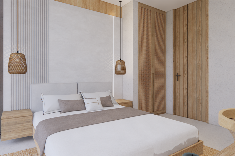 Leasehold for Sale - Brand new luxury tropical villa 2 bedrooms with open concept living area with roof and balcony in Pererenan - Bali