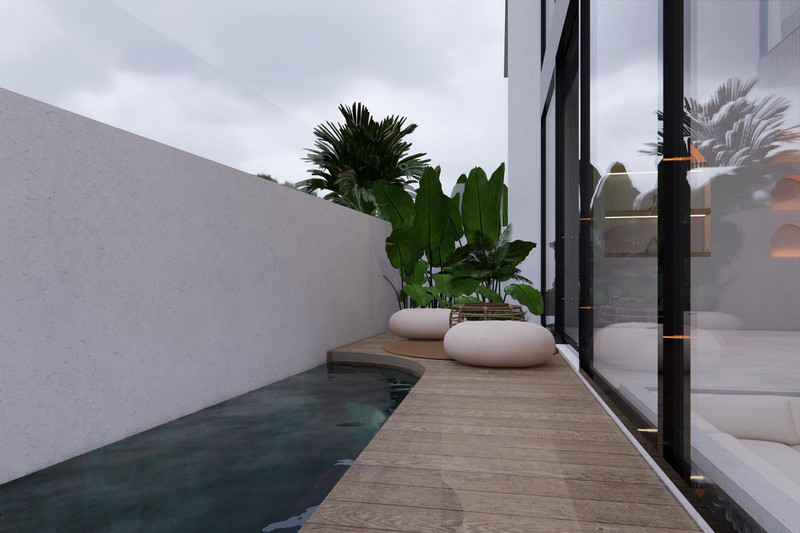 Leasehold for Sale - Brand new luxury tropical villa 3 bedrooms with open concept living area with roof and balcony in Pererenan - Bali